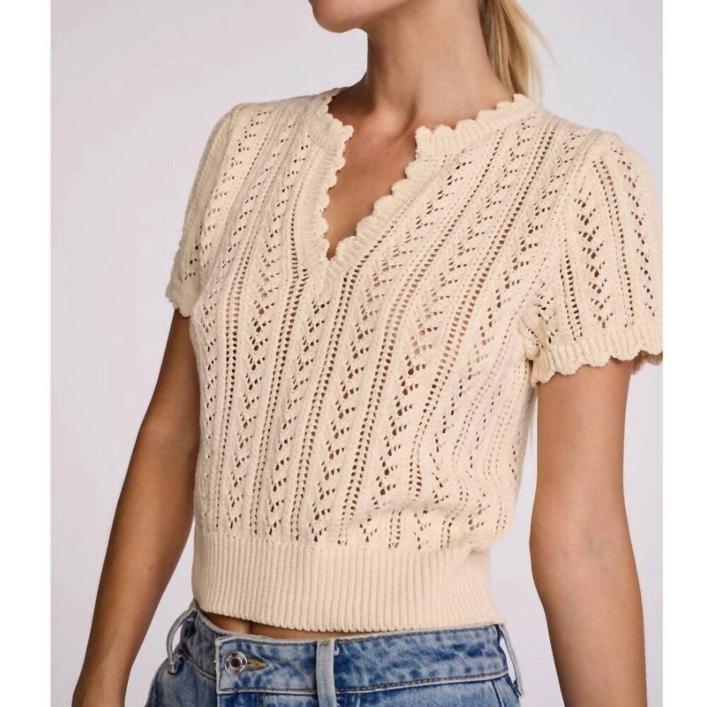 NEW SUNDAYS nova short sleeve sweater in natural